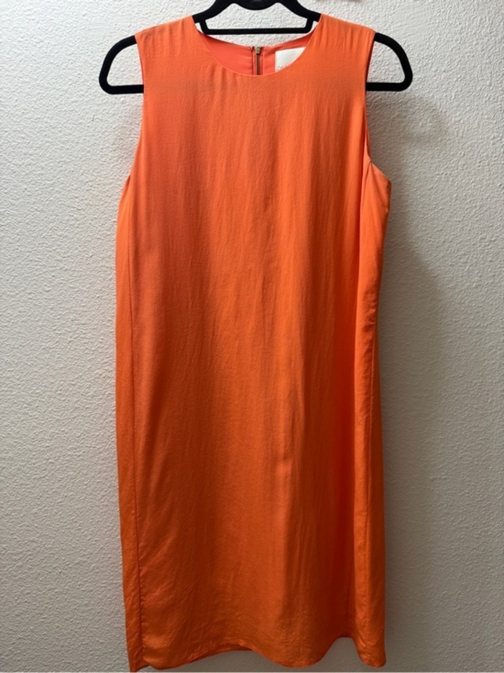 Cynthia Rowley Dress Size 6 100% Silk Shift Orange Sleeveless Mini Knee Length